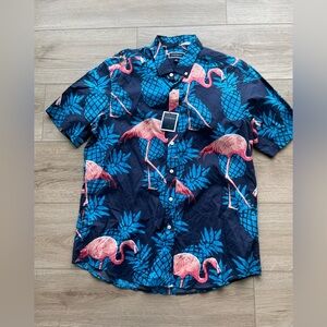 Club Room Men’s Short Sleeve Flamingo Pineapple Shirt New With Tags
